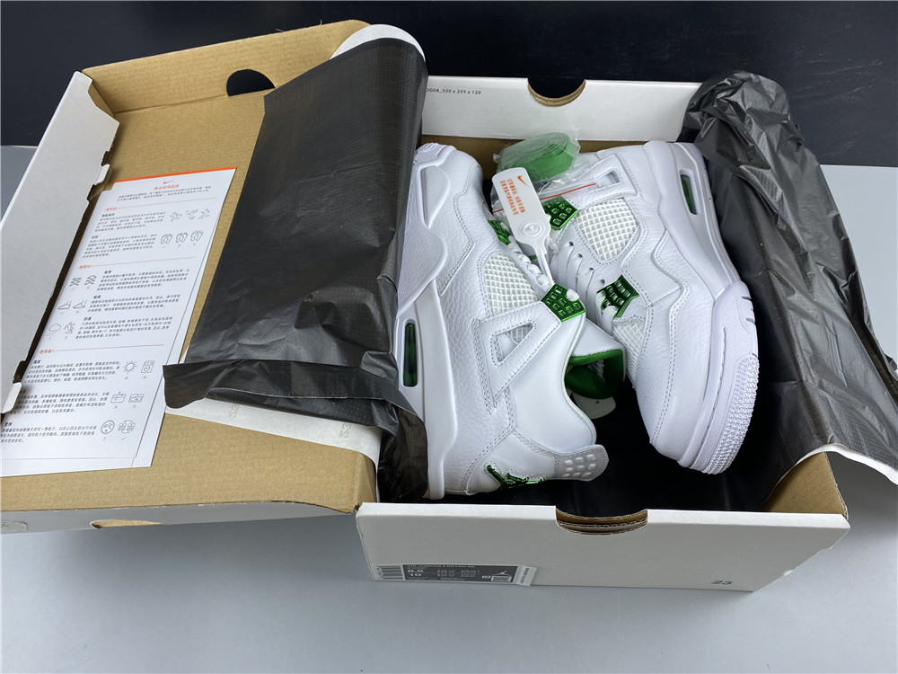 Air Jordan 4 Pure Money White Green Shoes - Click Image to Close